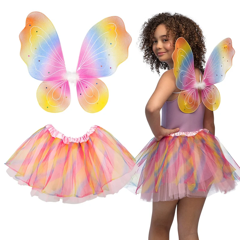 Regenboog fee verkleed set kind