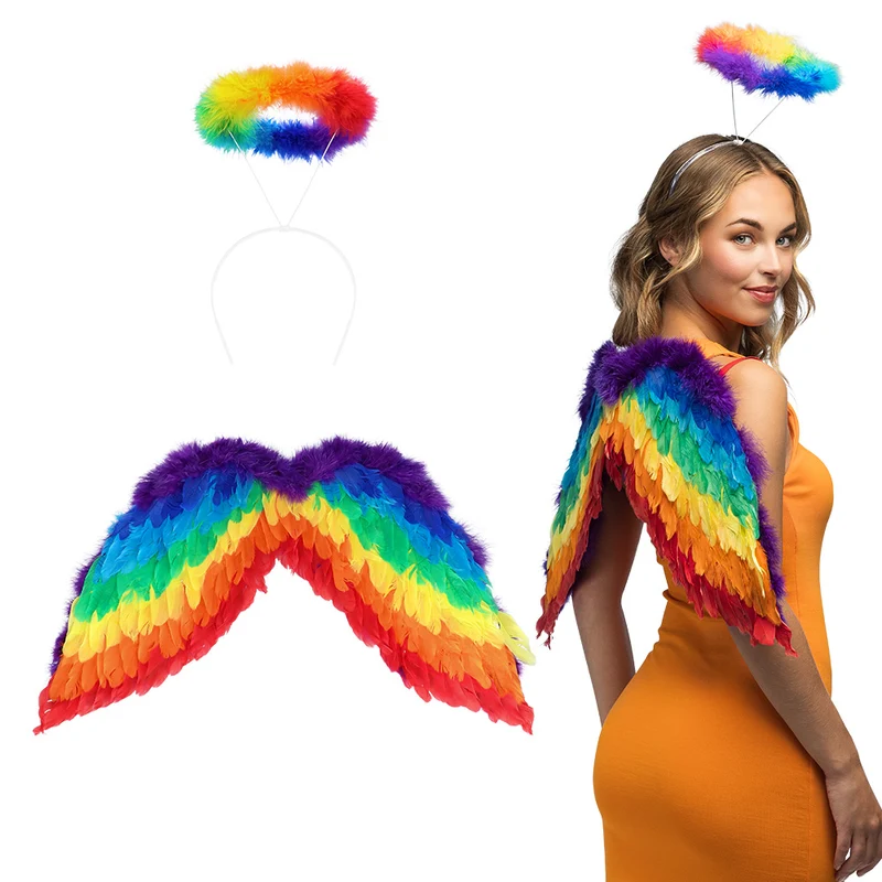 Engel regenboog verkleed set
