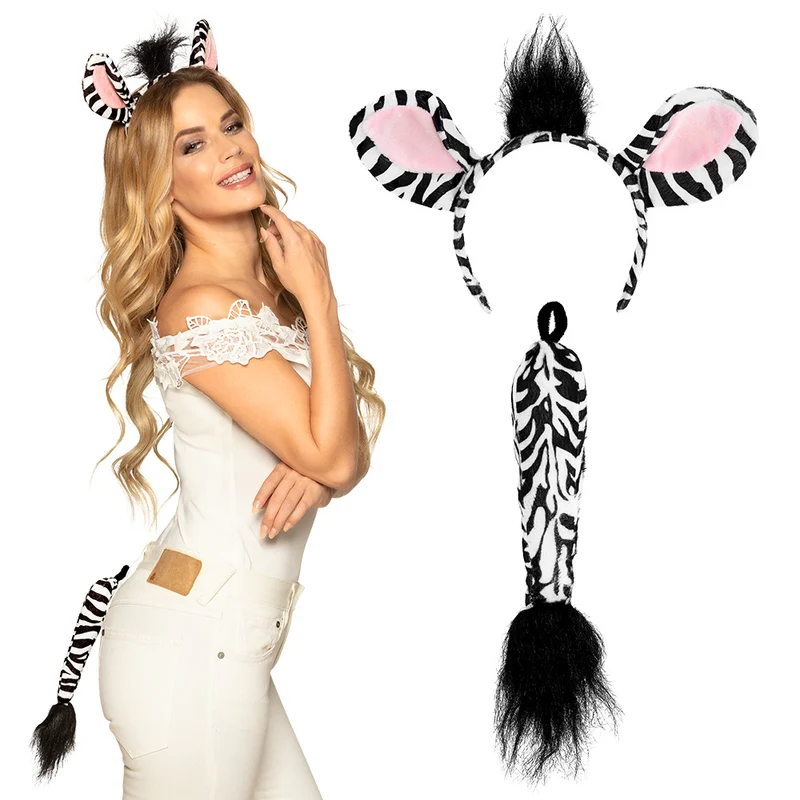 Zebra oren en staart set