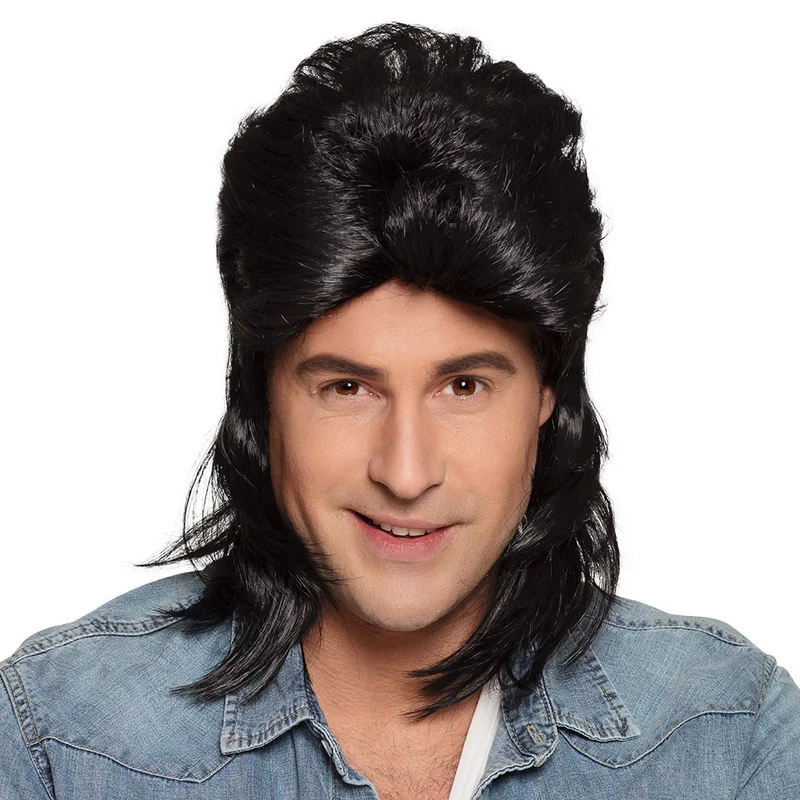 Pruik Jimmy zwart met matje