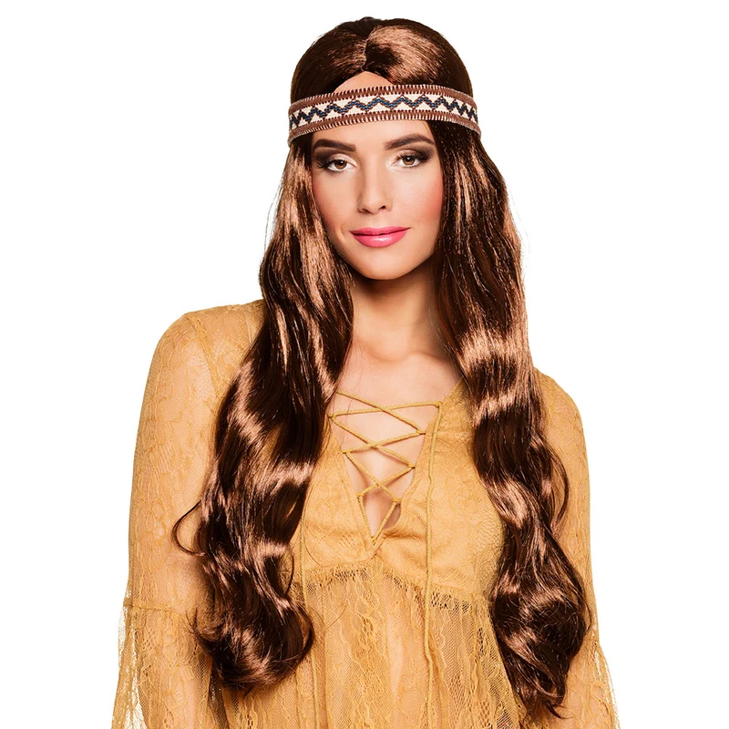 Indianen pruik Harmony bruin