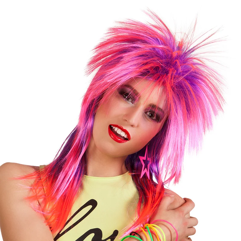 Rock pruik Kimberley roze/paars
