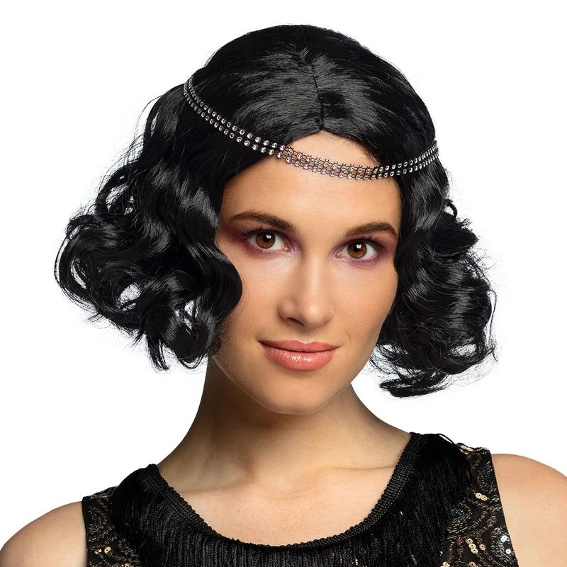 Charleston pruik Flapper zwart