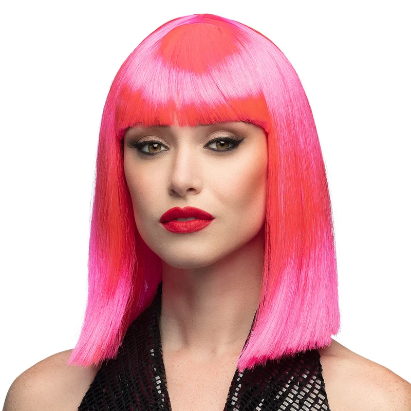 Pruik Dance neon roze