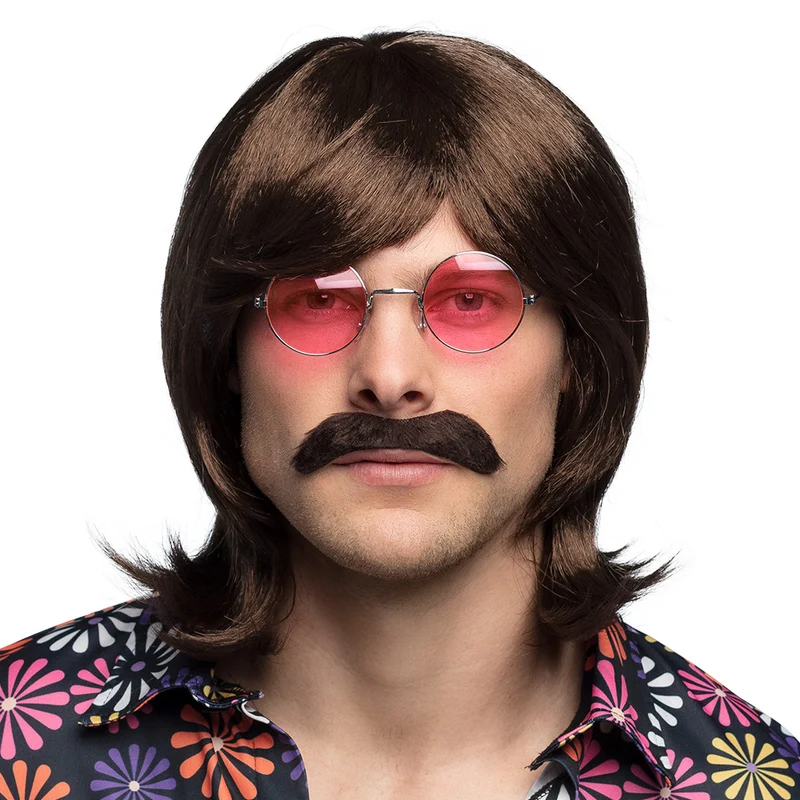 Bruine pruik Gary
