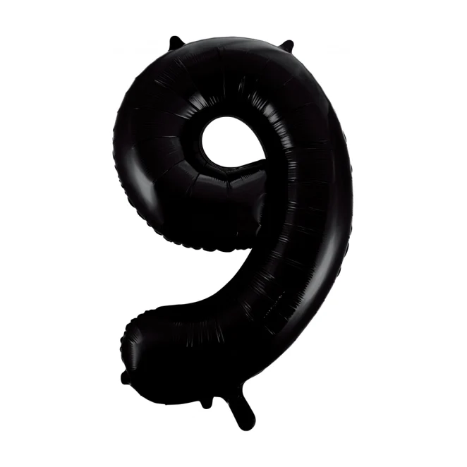 Folieballon 9 jaar zwart 41cm