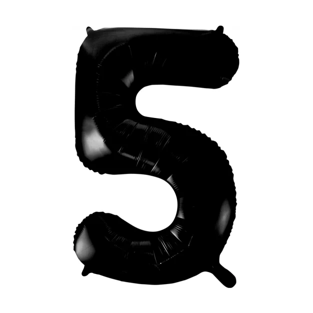 Folieballon 5 jaar zwart 86cm