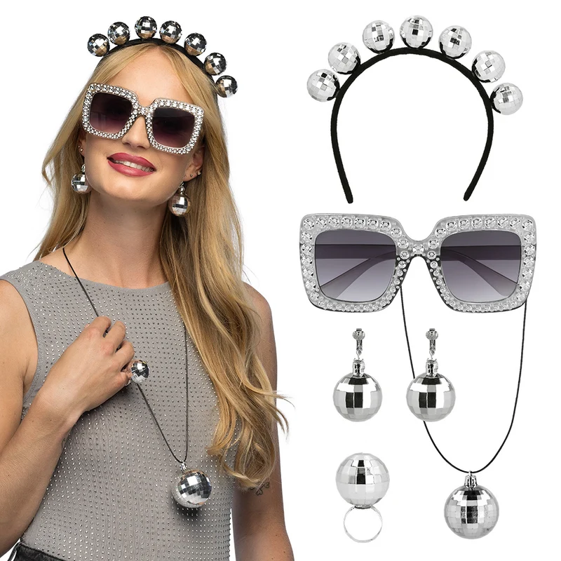 Disco verkleed set zilver