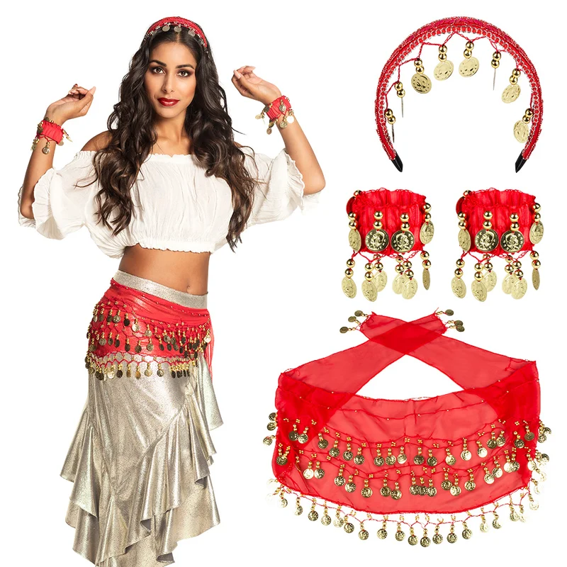 Buikdanseres verkleed set Belly dance rood
