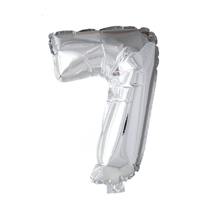 Folieballon 7 jaar Zilver 66cm