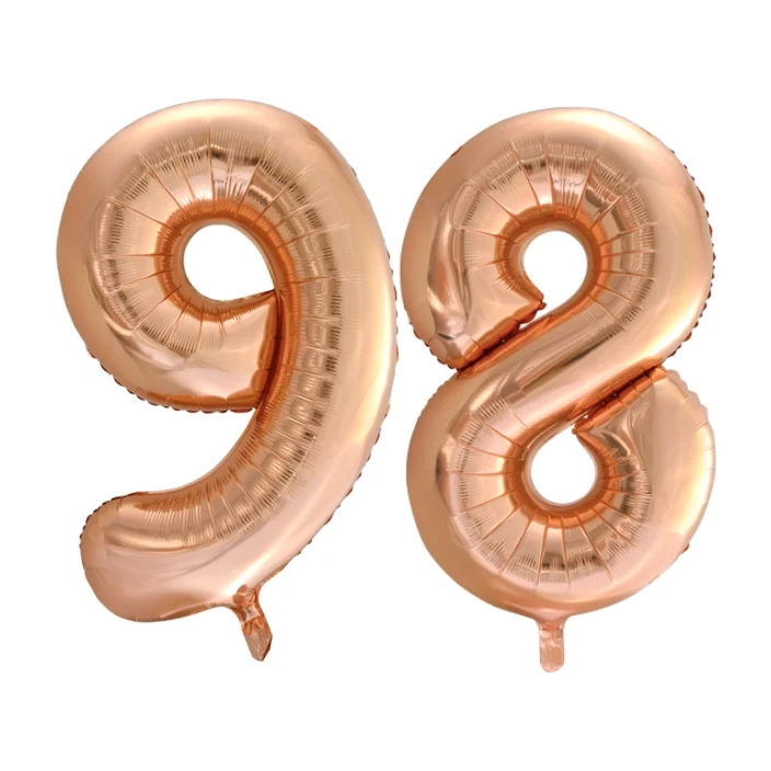 Folieballon 98 jaar Rose Goud 66cm