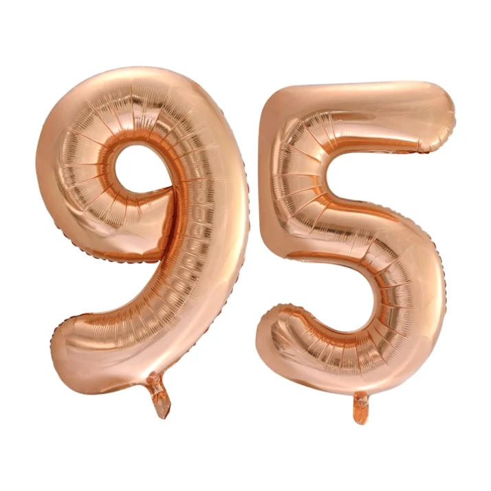 Folieballon 95 jaar Rose Goud 66cm