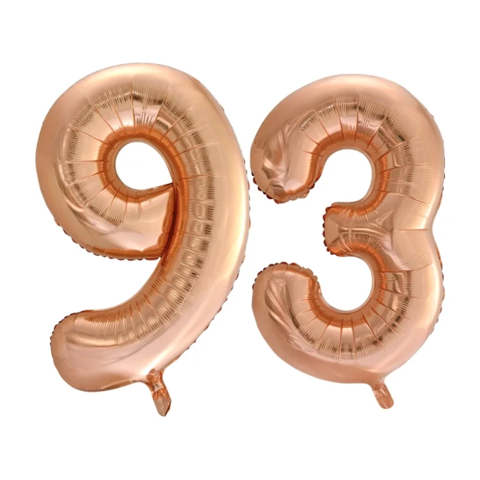 Folieballon 93 jaar Rose Goud 66cm