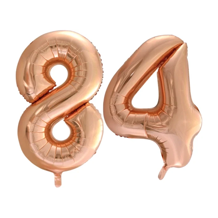 Folieballon 84 jaar Rose Goud 66cm