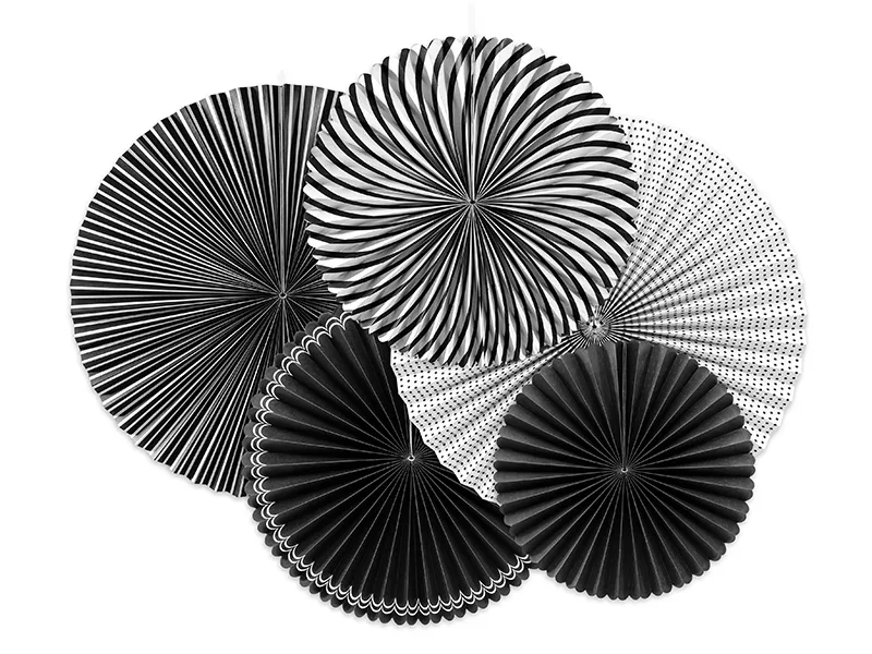 Decoratieve Rozetten Black & White 5-delig