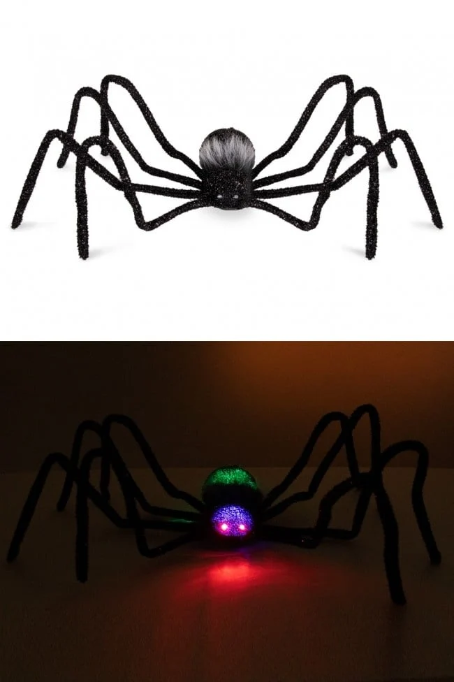Mega Spin Zwart met licht in ogen (125cm)