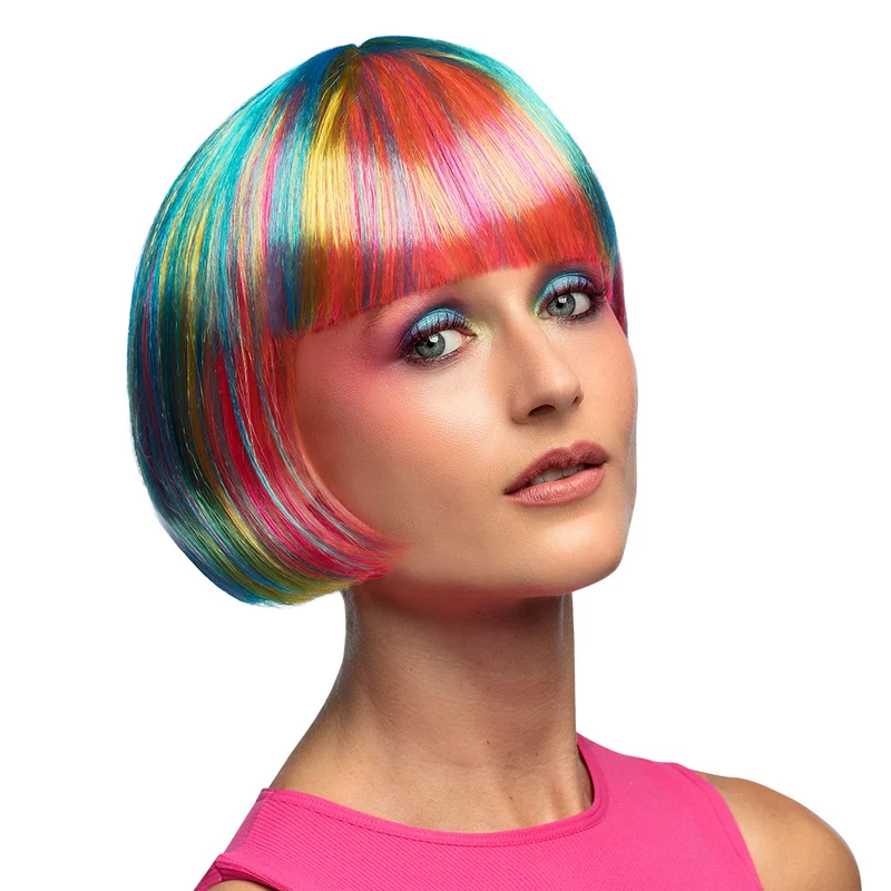 Boblijn pruik Pebbles multi kleur