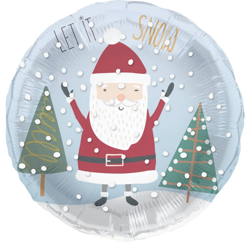 Folieballon 'Let it snow' Holly Jolly (45cm)