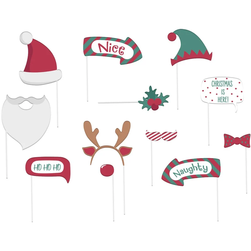 Photobooth Accessoires Holly Jolly Christmas (12st)