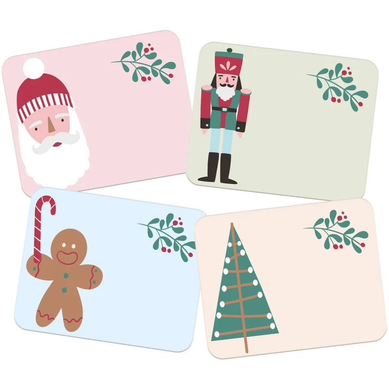 Naamstickers Kerst Holly Jolly (50st)