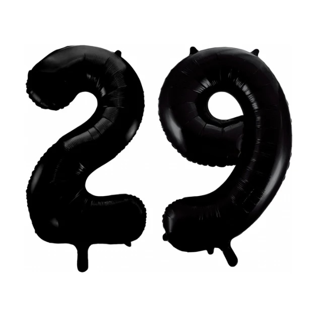 Folieballon 29 jaar zwart 86cm