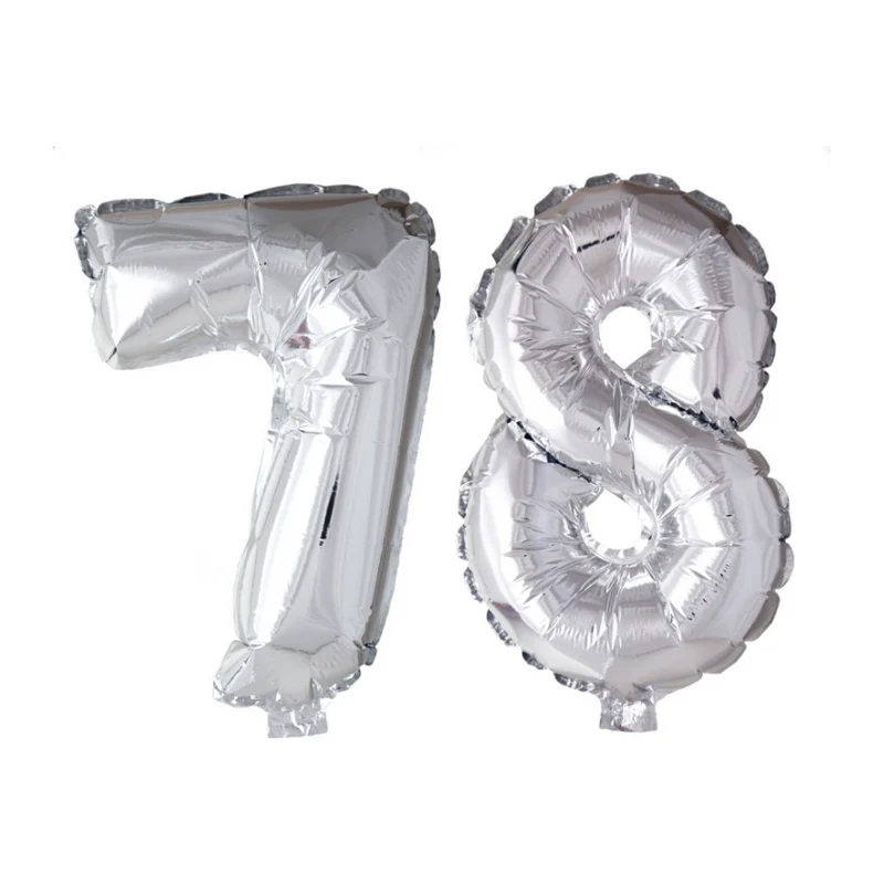 Folieballon 78 jaar Zilver 66cm