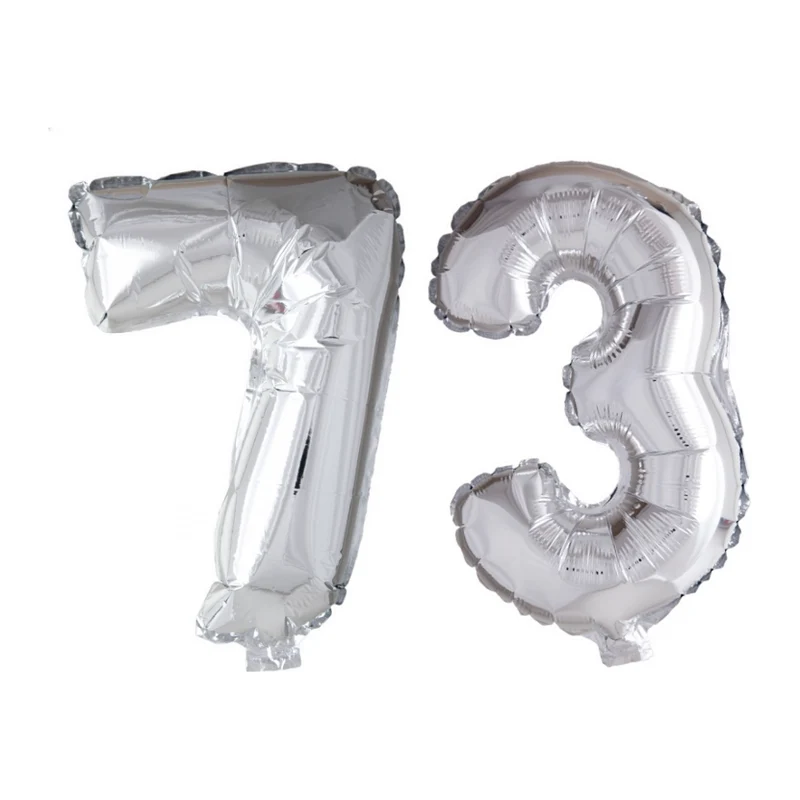 Folieballon 73 jaar Zilver 66cm