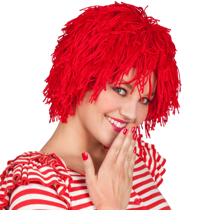 Pruik Clown Fuzzy rood