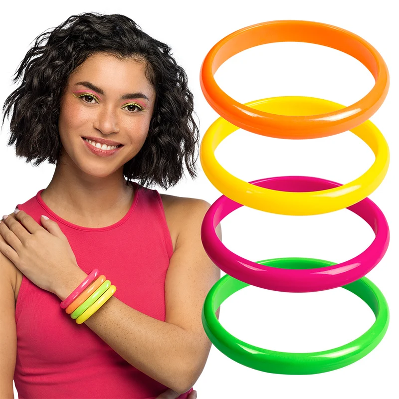 4 Armbanden Rave neon