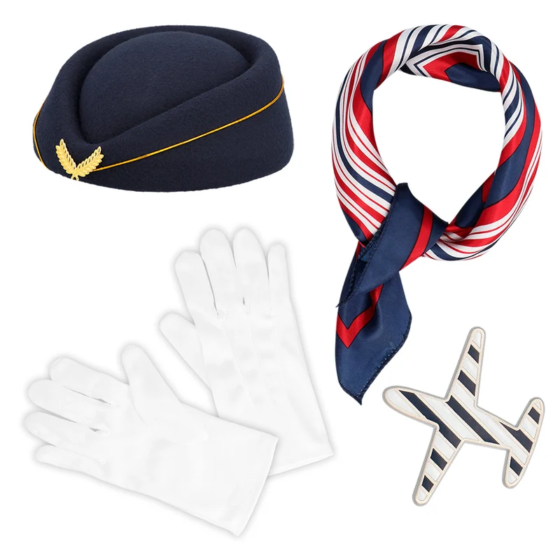 Stewardess accessoires verkleed set