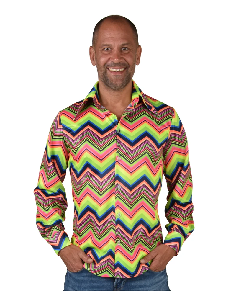 Party Blouse Zigzag Colorful Heren