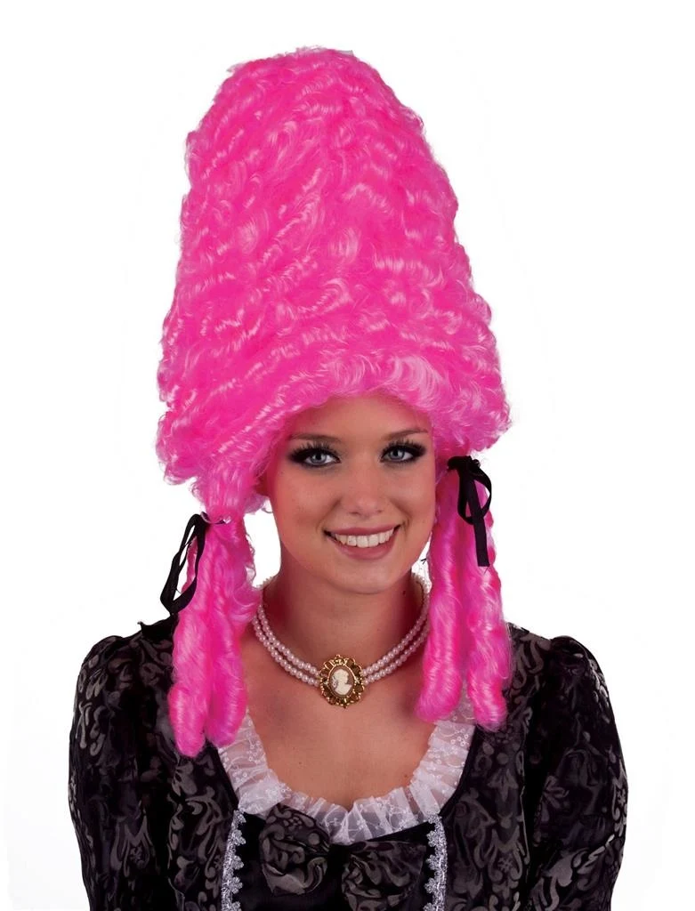 Frans hof pruik Pompadour roze
