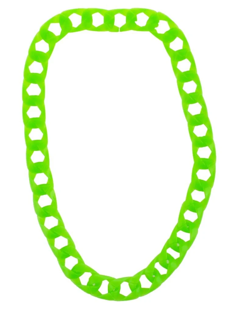 Halsketting met grote schakels neon groen