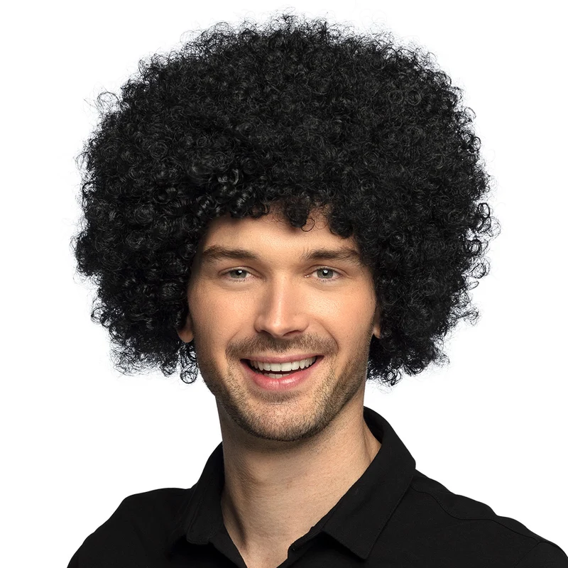Clown pruik afro krullen Groove zwart
