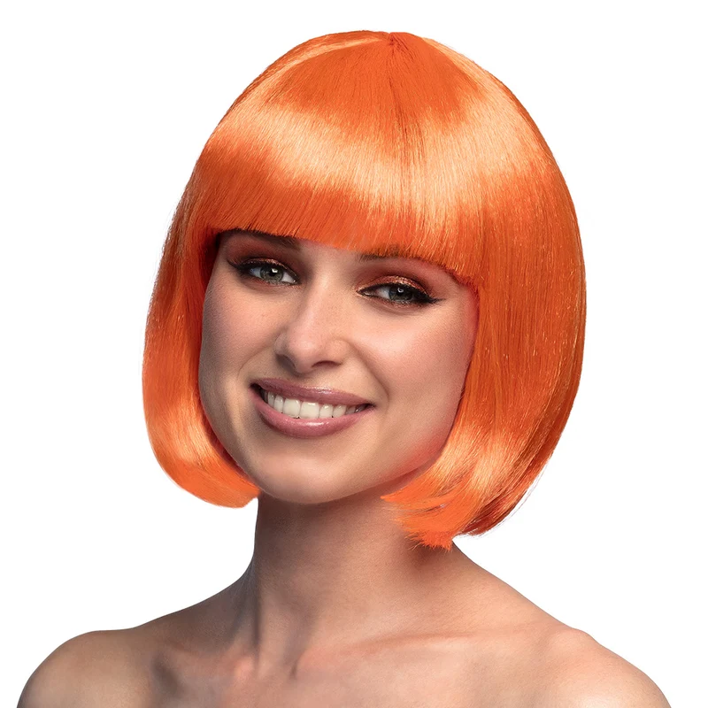 Boblijn pruik Cabaret oranje
