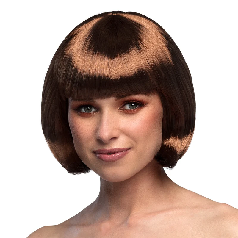 Boblijn pruik Cabaret bruin