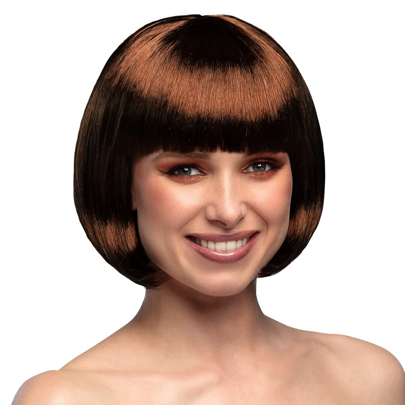 Boblijn pruik Cabaret chocoladebruin