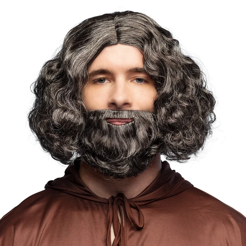 Pruik Joseph grijs met baard