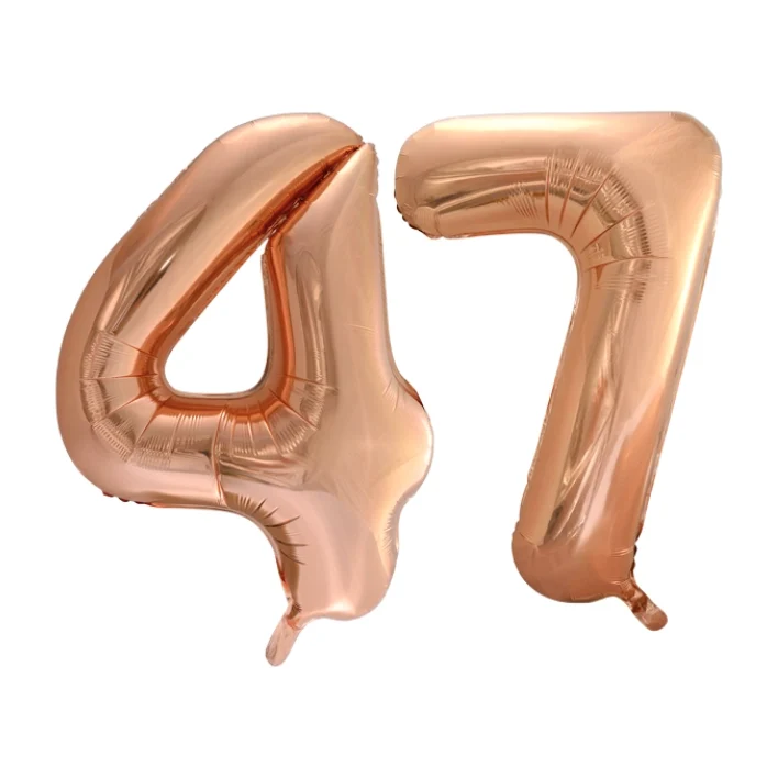 Folieballon 47 jaar Rose Goud 66cm