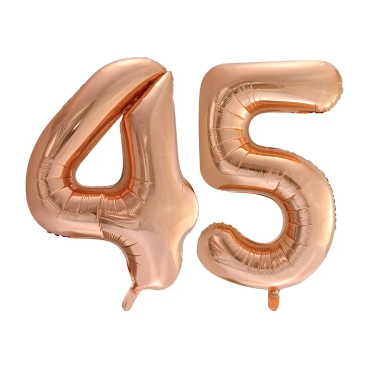 Folieballon 45 jaar Rose Goud 66cm