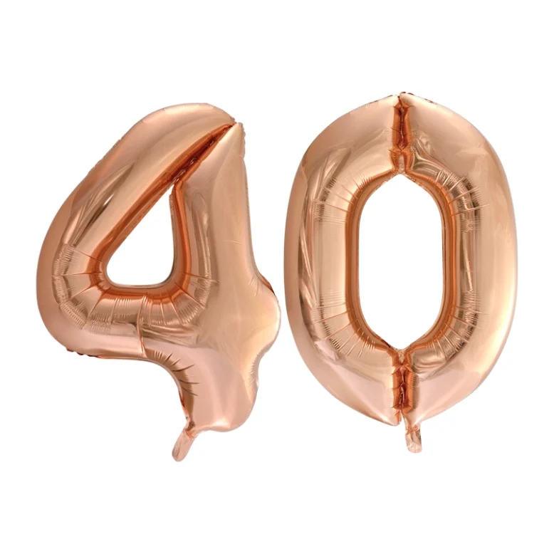 Folieballon 40 jaar Rose Goud 66cm