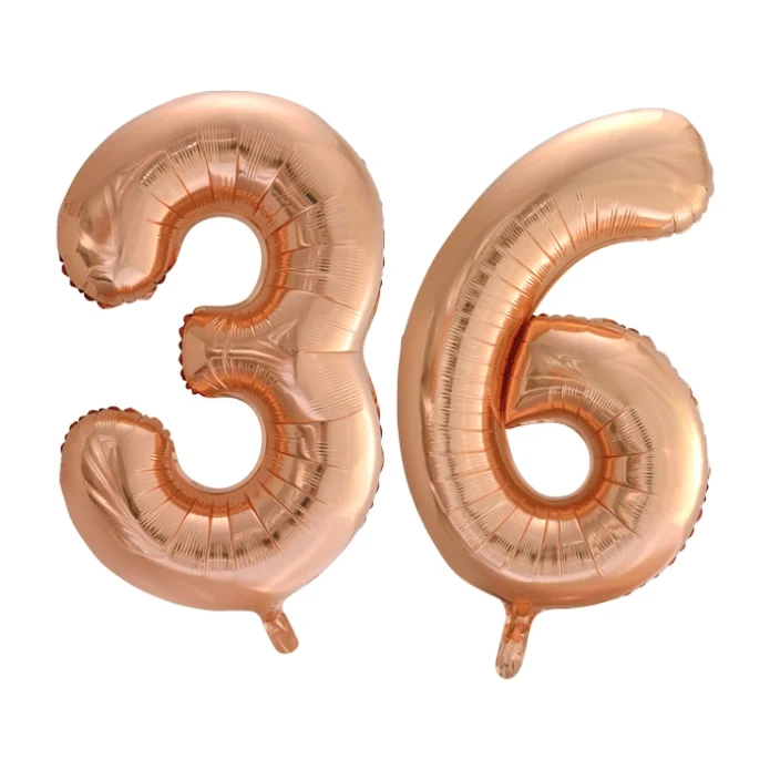Folieballon 36 jaar Rose Goud 66cm