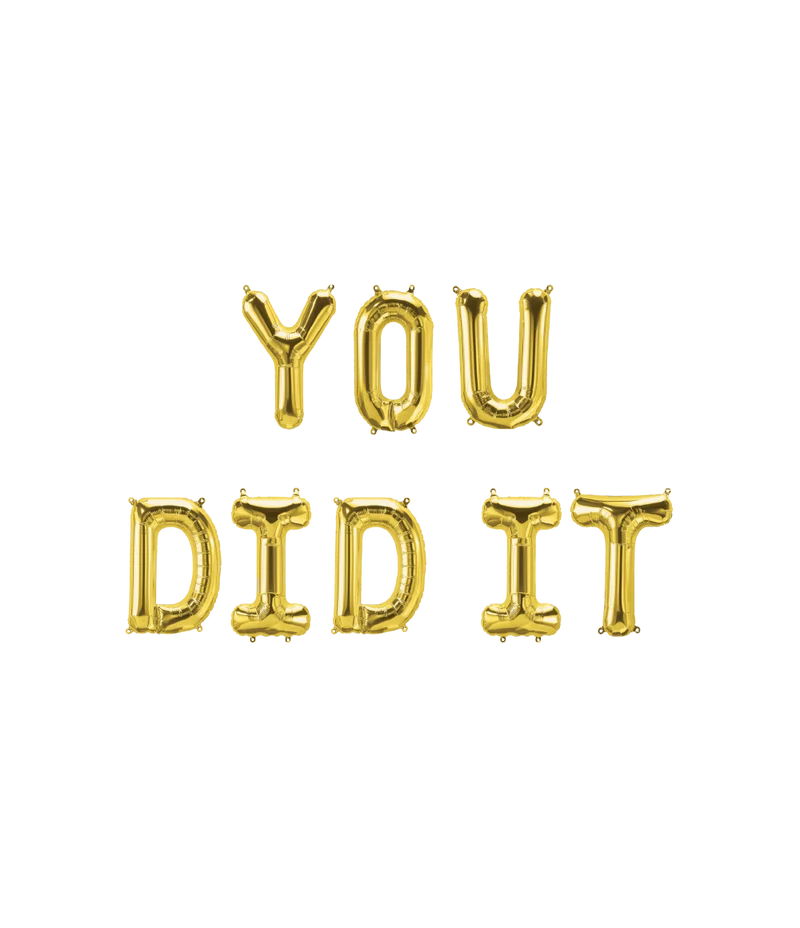 Set Folie Ballonnen - You Did It Letters Goud