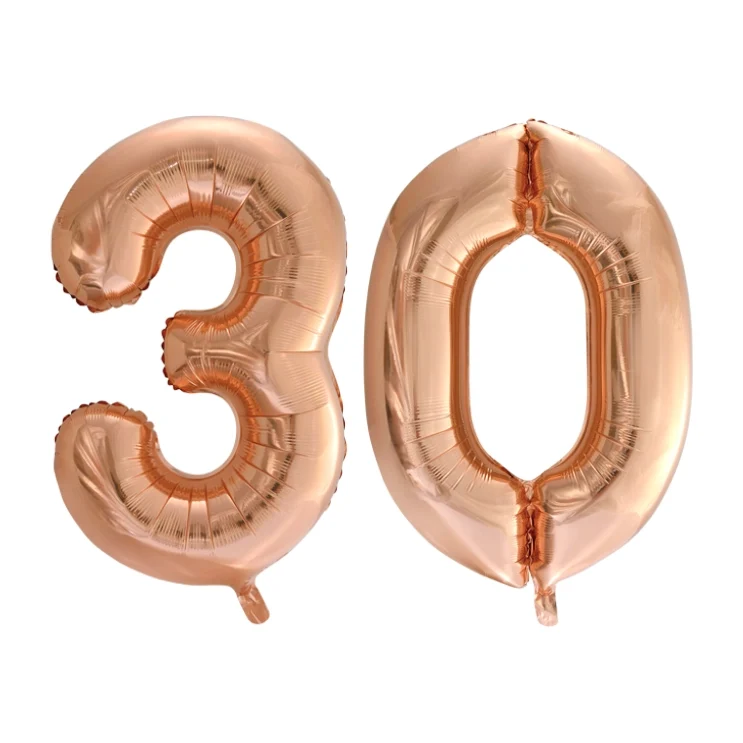 Folieballon 30 jaar Rose Goud 66cm
