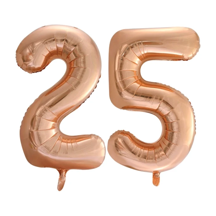 Folieballon 25 jaar Rose Goud 66cm