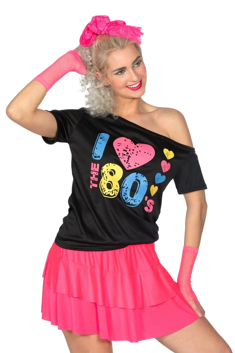 Shirt I love the 80's zwart Sandra