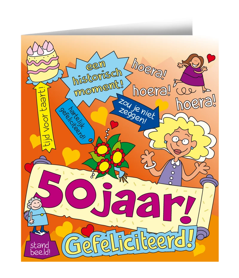 Cartoon Wenskaart Verjaardag 50 Jaar Sarah