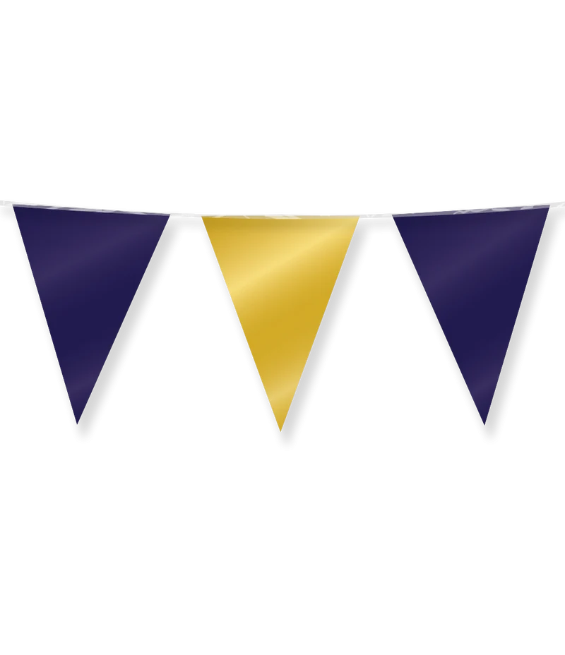 Folie Vlaggenlijn Donkerblauw/Goud (10m)