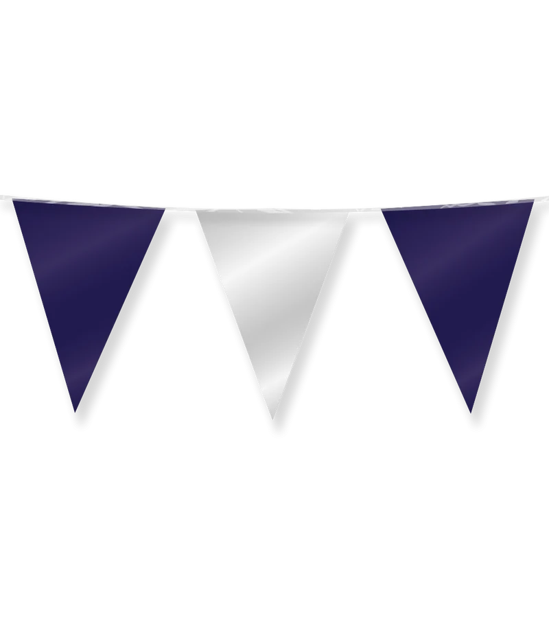 Folie Vlaggenlijn Donkerblauw/Zilver (10m)