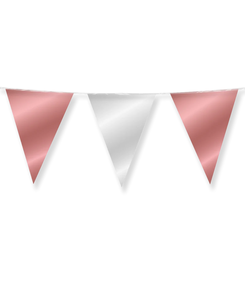 Folie Vlaggenlijn Roségoud/Zilver (10m)
